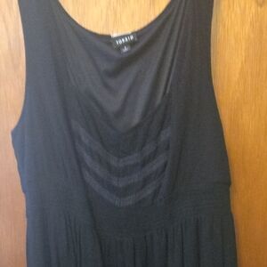 Torrid Black Sleeveless Long Dress with Chevron Detail